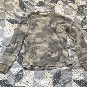 Faded glory Men's Crewneck Camo Thermal Sweater in Beige and Gray